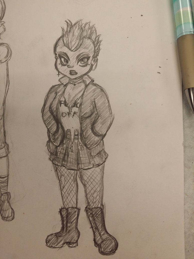 774x1032 Punk Girl Sketch By Strawberrytracks - Punk Girl Sketch