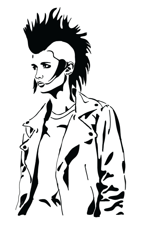 471x764 Punk Girl Stencil Tegan Holcombe - Punk Girl Sketch