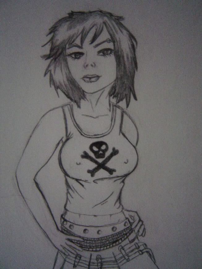 653x870 A Punk Girl Sketch - Punk Girl Sketch