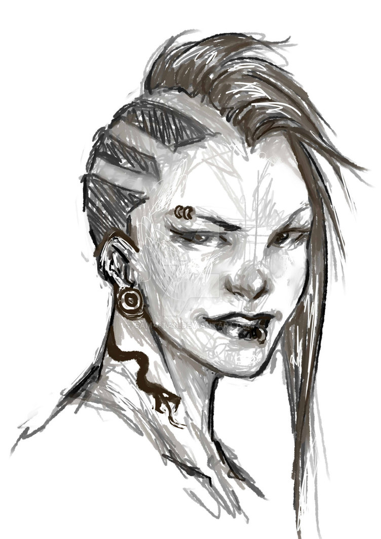 752x1063 Punk Girl Sketch By Sam - Punk Girl Sketch