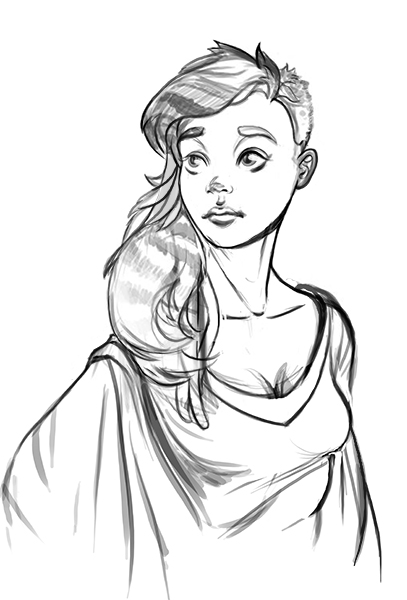 407x600 Raccoon Punk Girl Sketch By Vantasy - Punk Girl Sketch