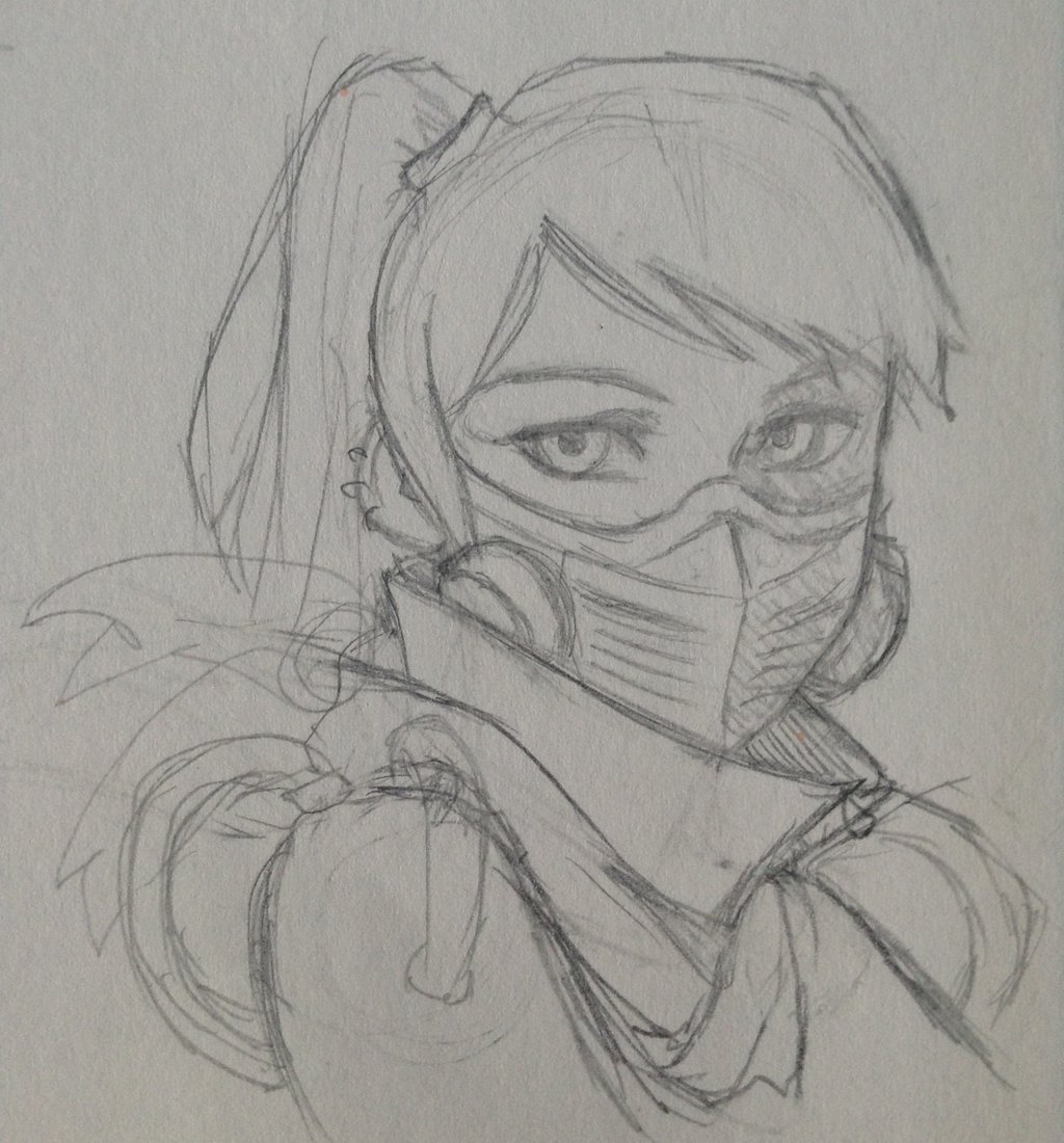 1024x1100 Steam Punk Girl Sketch By Musicfreak8800 - Punk Girl Sketch