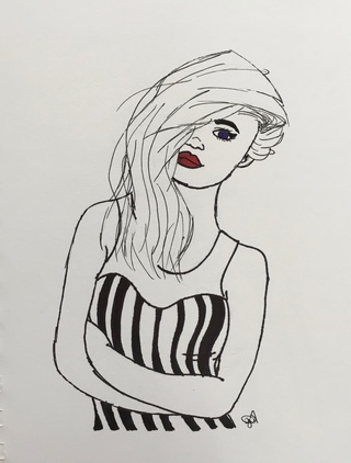 320x422 Punk Drawings On Paigeeworld. Pictures Of Punk - Punk Girl Sketch