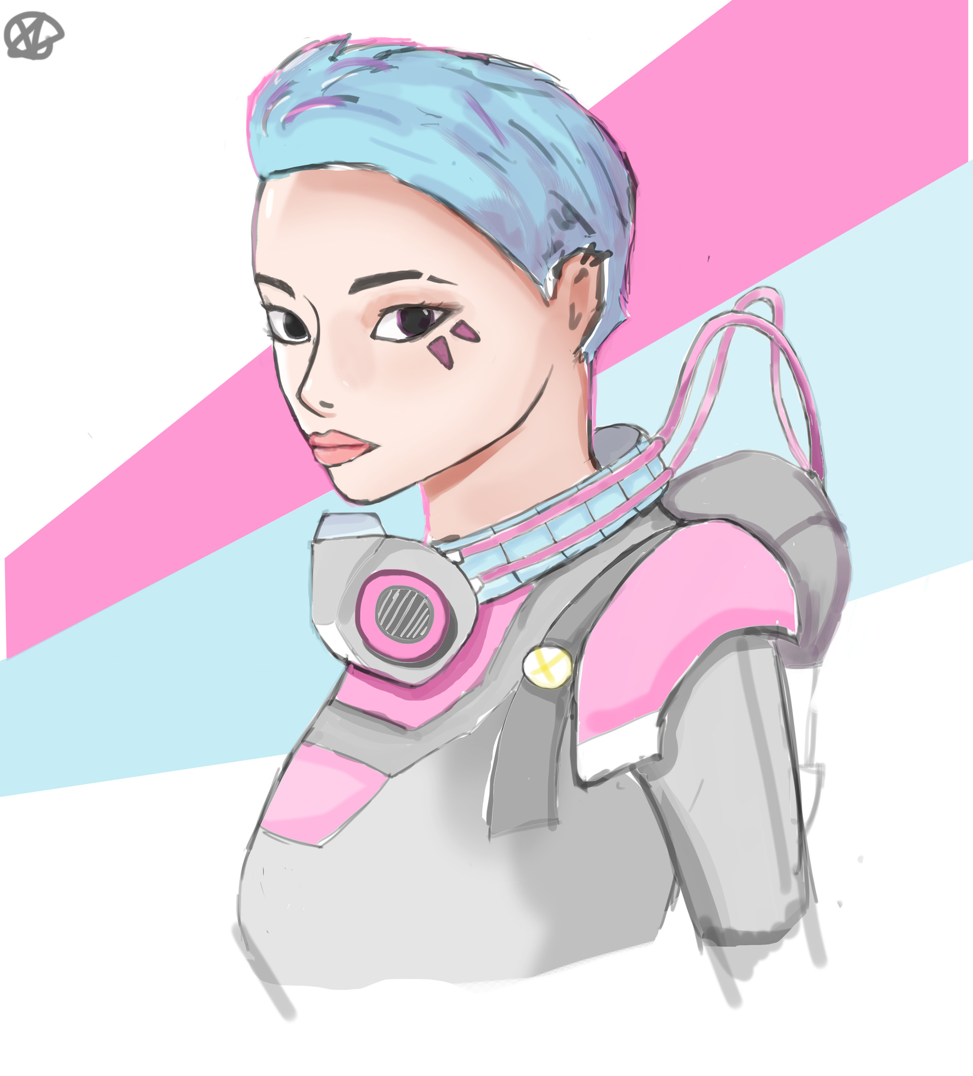 1920x2124 Anatoly Rytov - Punk Girl Sketch