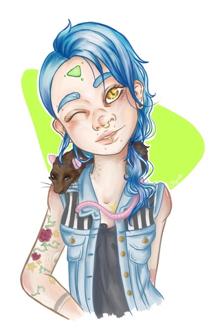 320x482 Trying To Get Into Digital Art - Punk Girl Sketch