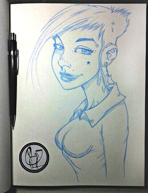 480x624 Artstation - Punk Girl Sketch