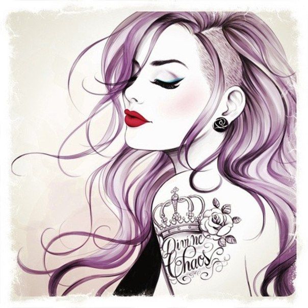 604x604 Divine Chaos Drawing And Tattoo Ideas Art - Punk Girl Sketch