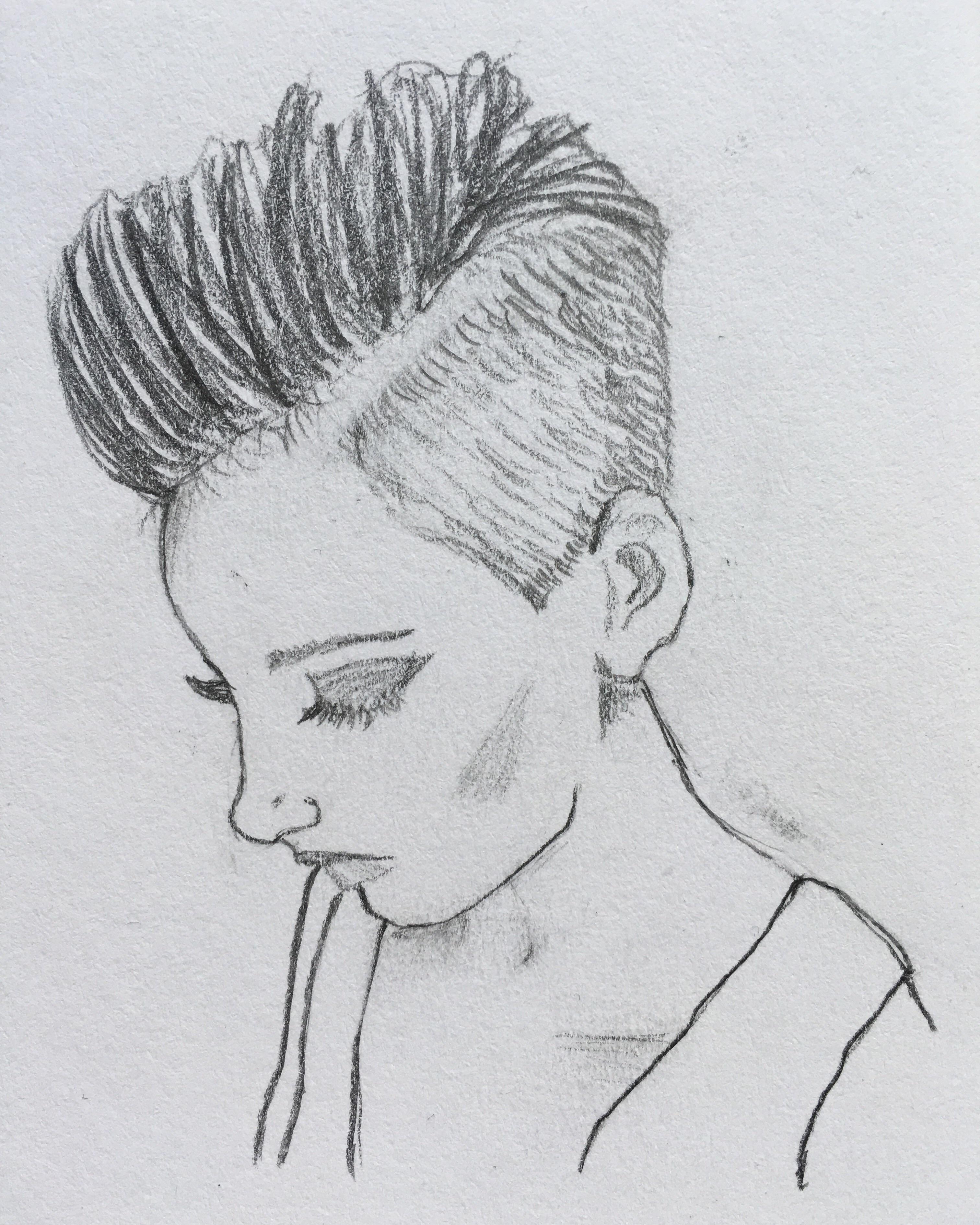 3024x3780 Quick Punk Girl Sketch Drawing - Punk Sketch