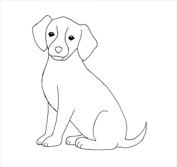 585x550 Easy Drawing - Puppy Sketch Easy