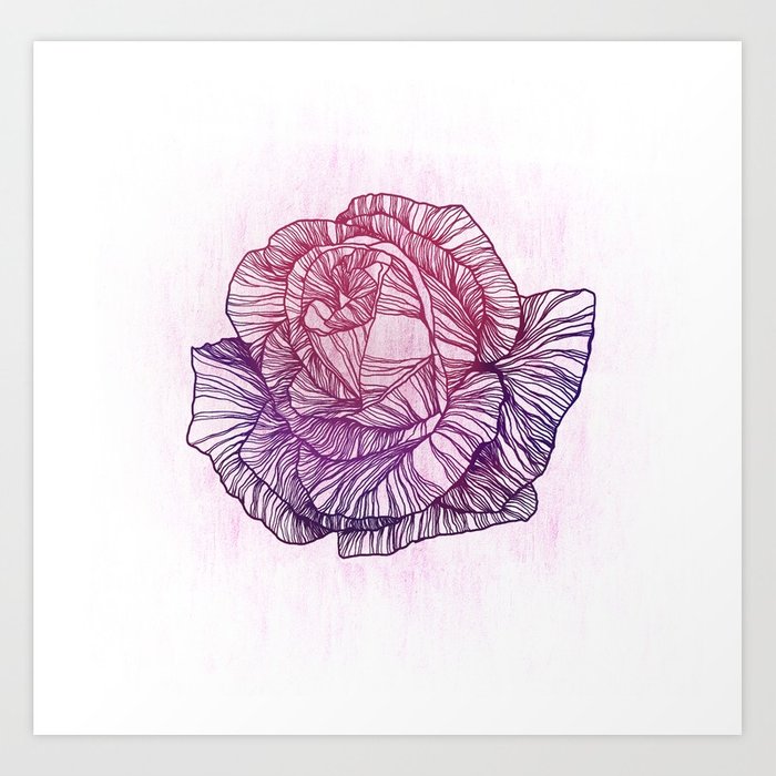 700x700 Purple Rose Art Print By Annike Society6 - Purple Rose Sketch