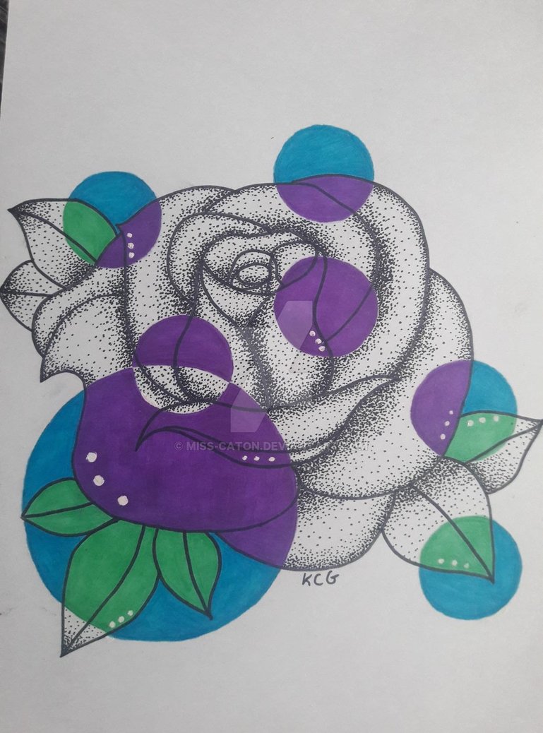769x1038 Purple Rose By Miss Caton - Purple Rose Sketch