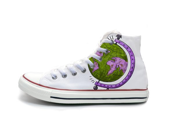 600x450 Globe Sketch (Purple Amp Green) Chucks The Ave Los Angeles - Purple Sketch