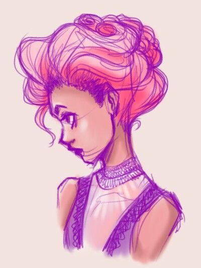 400x533 Greatest Showman, Fan Art, Pink, Purple, Character Design, Sketch - Purple Sketch