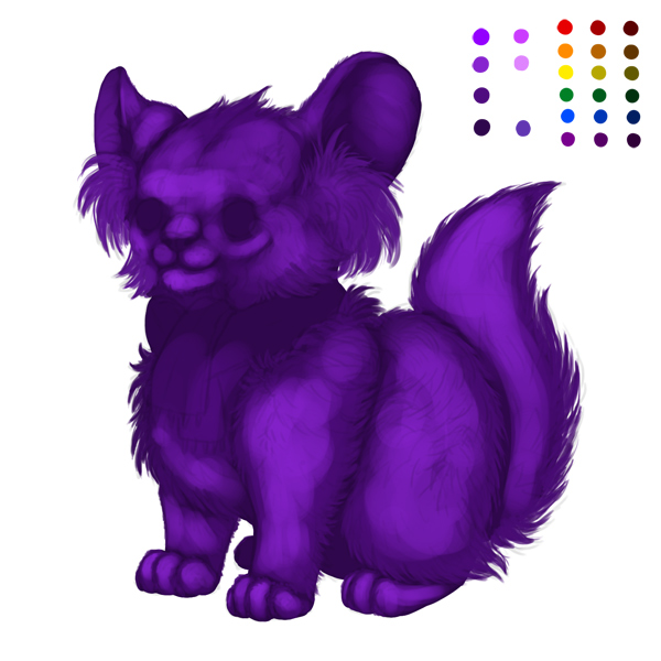 600x600 How To Create A Furry, Purple Spirit Day Mascot In Adobe Photoshop - Purple Sketch