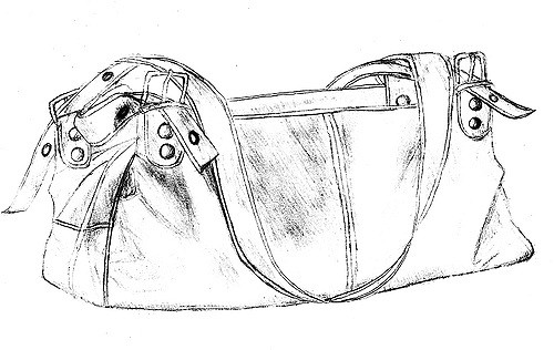 500x316 Purse Sketch Drawn With Hb Pencil Jensfolio - Purse Sketch