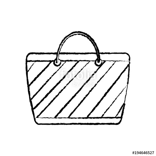 500x500 Handbag Or Purse Icon Image Vector Illustration Design Black - Purse Sketch