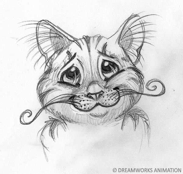600x570 Living Lines Library Puss In Boots (2011) - Puss In Boots Sketch
