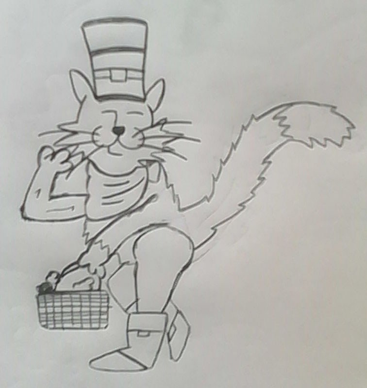 756x800 Puss In Boots By Arsh, Age 12 Kid Cartoonists, By Bob Weber Jr. - Puss In Boots Sketch