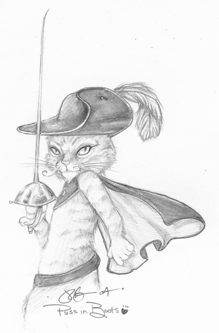 437x665 Puss In Boots By Yurchan - Puss In Boots Sketch