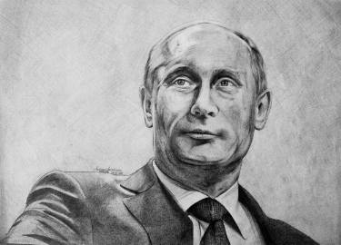 375x270 Vladimir Putin Drawing By Aurena Amphirion Saatchi Art - Putin Sketch