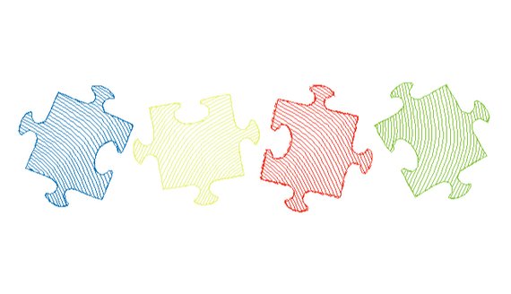 570x328 Puzzle Pieces Sketch Embroidery Etsy - Puzzle Piece Sketch