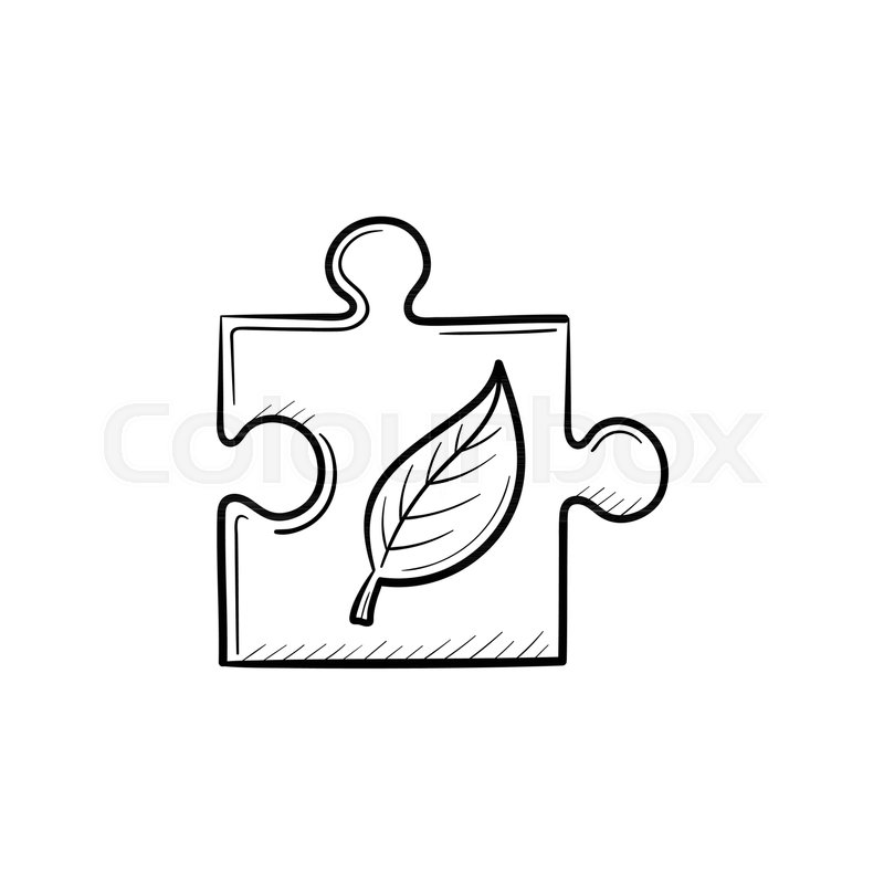 800x800 Puzzle Piece Hand Drawn Outline Doodle Icon. Ecological - Puzzle Piece Sketch