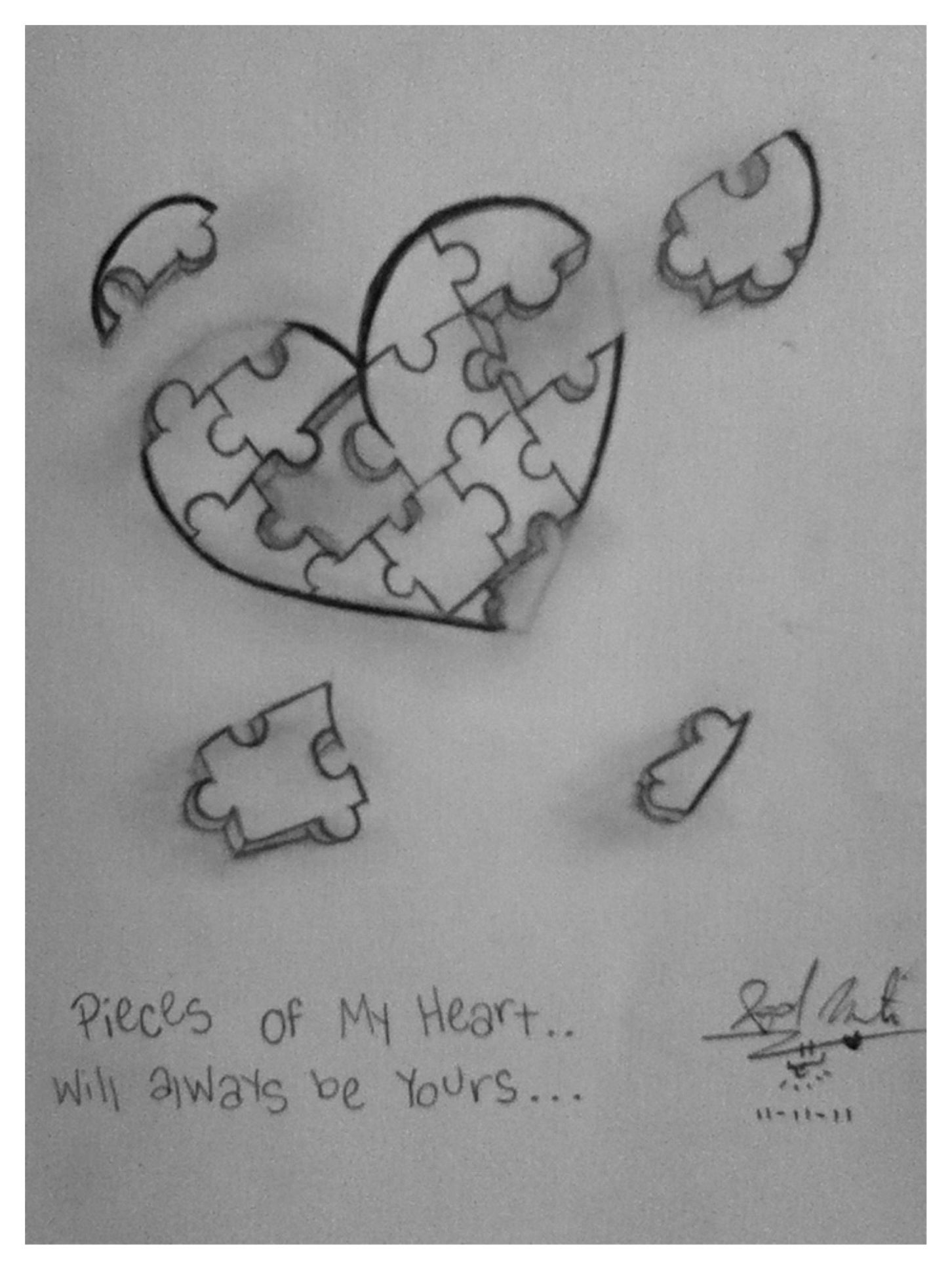 1452x1936 Puzzle Piece Heart My Old Drawing ^^ My Drawings - Puzzle Piece Sketch