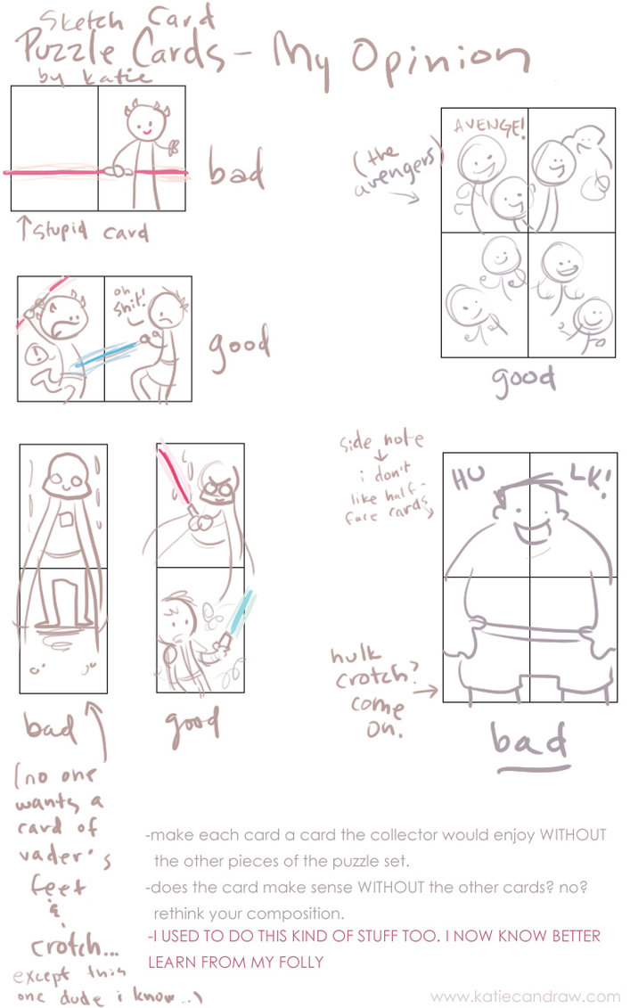 707x1131 Sketch Card Puzzle Card Composition Tutorial By Katiecandraw On - Puzzle Sketch