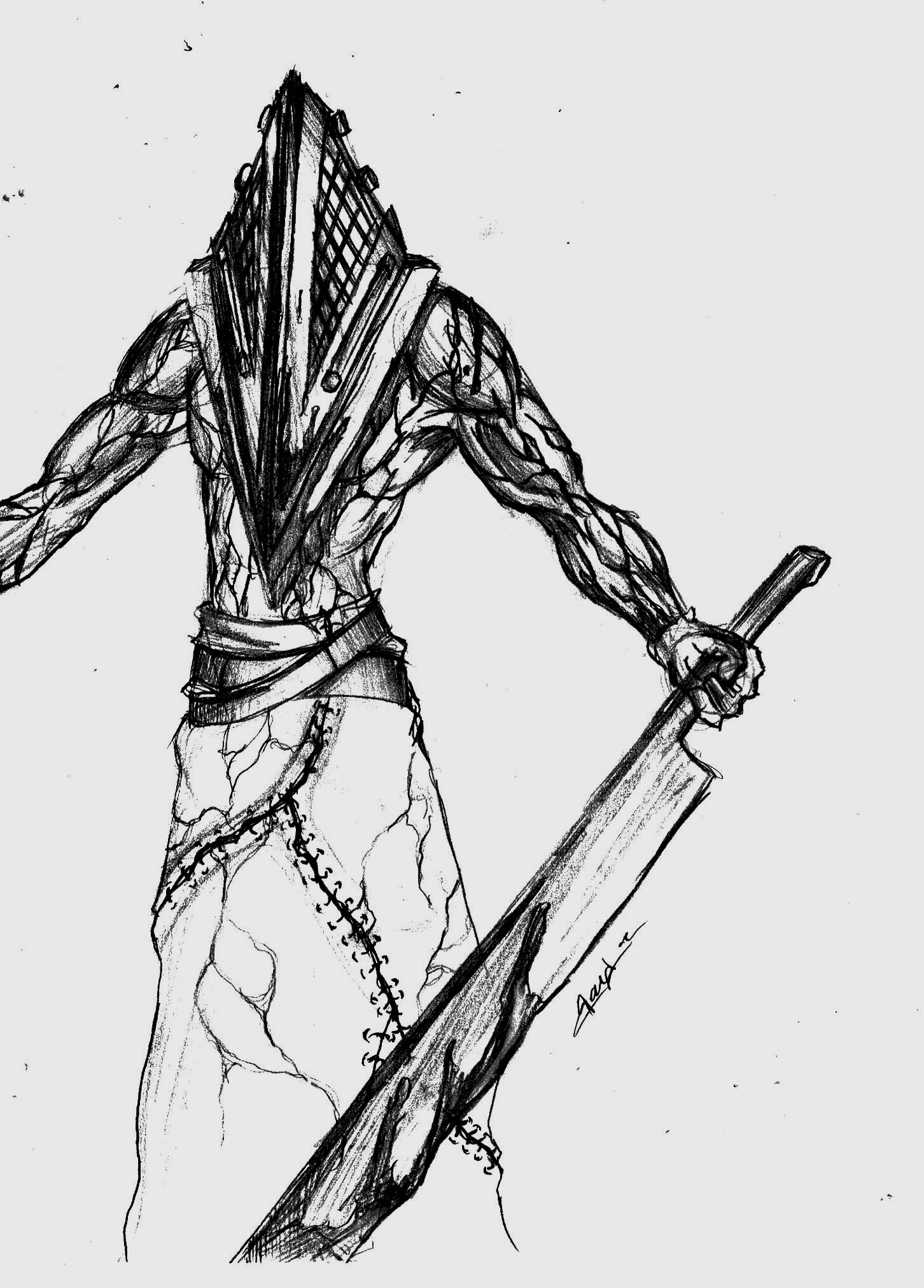 1452x2024 Pyramid Head Sketch Image - Pyramid Head Sketch