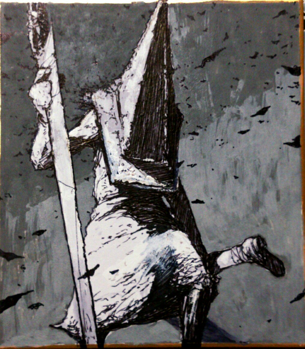 1011x1156 Silent Hill 2 Concept Art Creatures - Pyramid Head Sketch