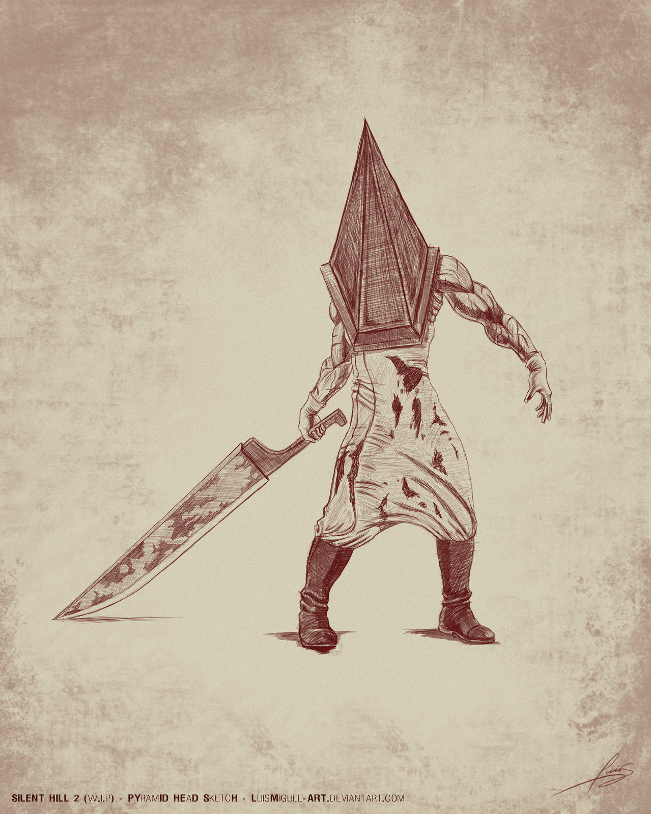 1279x1600 Artstation - Pyramid Head Sketch