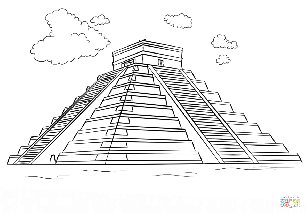 1186x824 Drawn Pyramid Mayan Pyramid - Pyramid Sketch