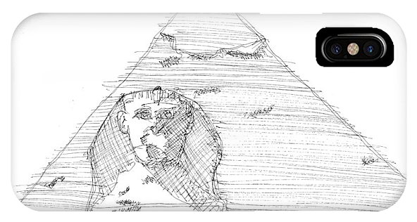 592x316 Great Pyramid Sphinx Sketch Iphone X Case For Sale By Calvin Durham - Pyramid Sketch