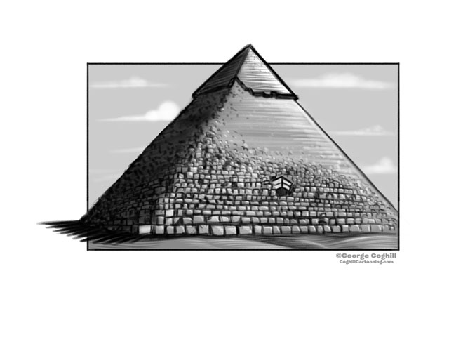 640x480 Great Pyramid Of Giza Cartoon Sketch - Pyramid Sketch