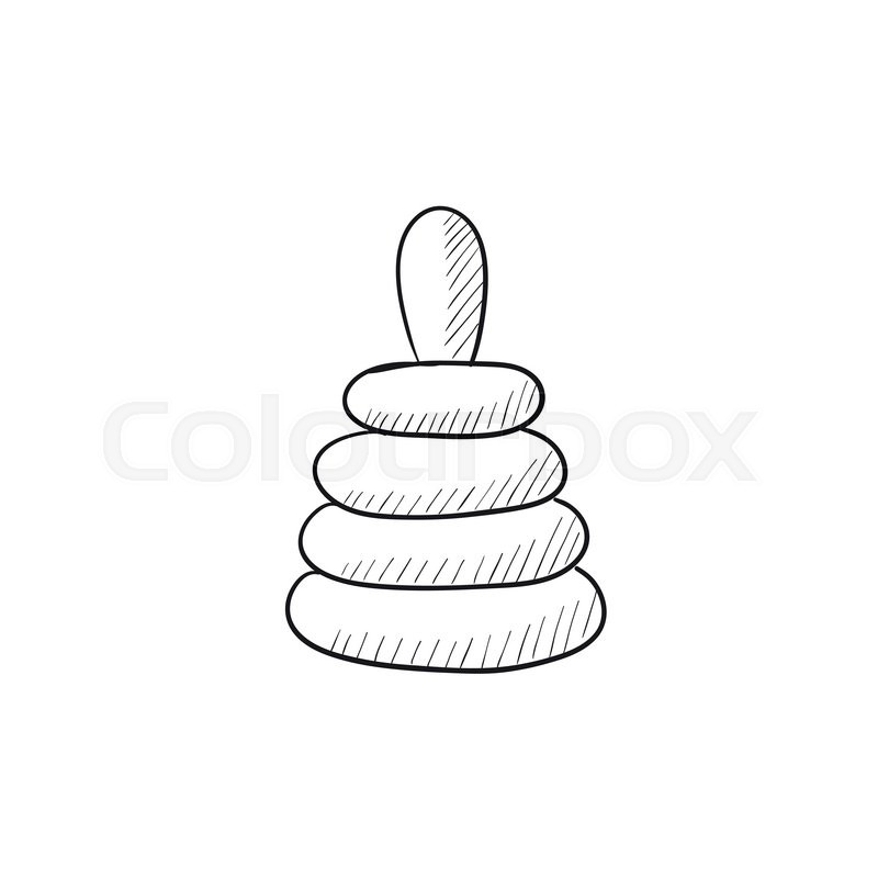 800x800 Pyramid Toy Vector Sketch Icon Isolated On Background. Hand Drawn - Pyramid Sketch