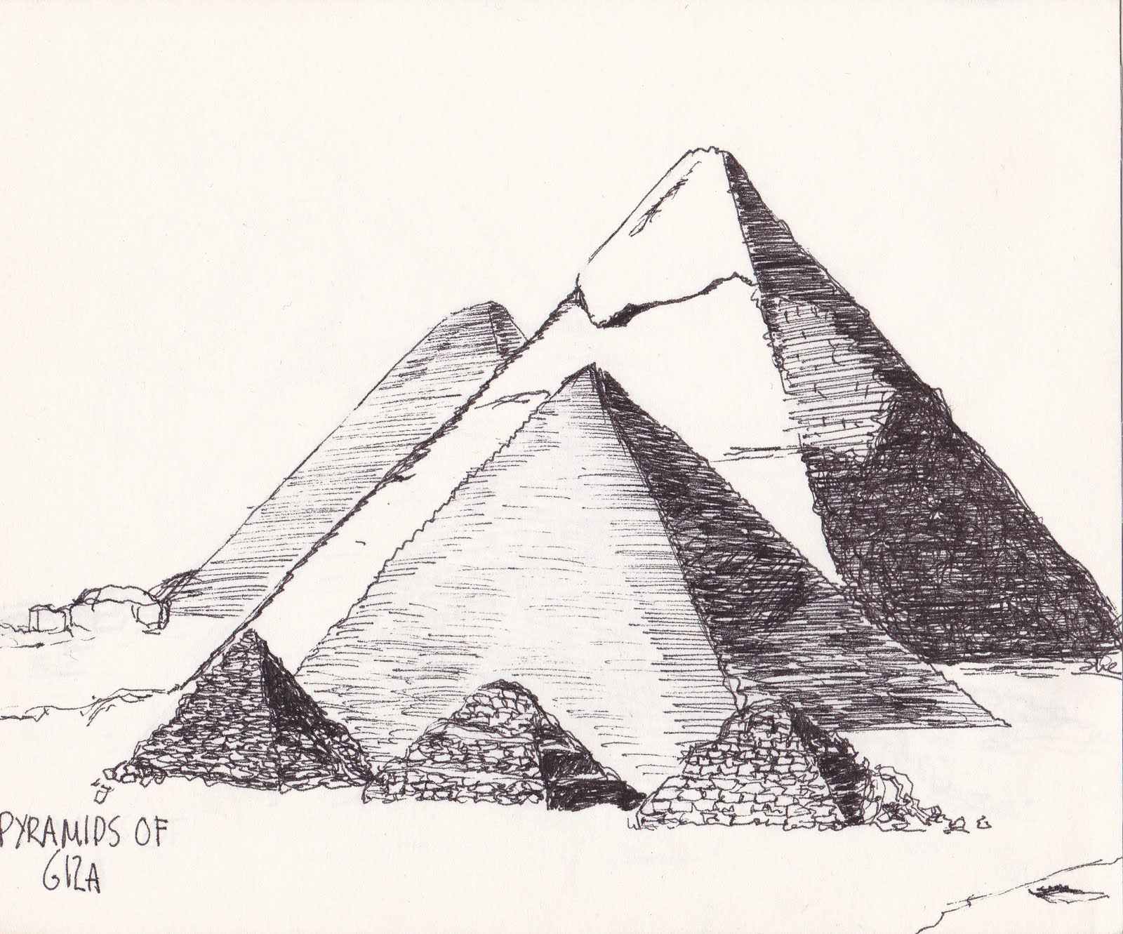 Pyramids Of Giza Sketch at Explore collection of