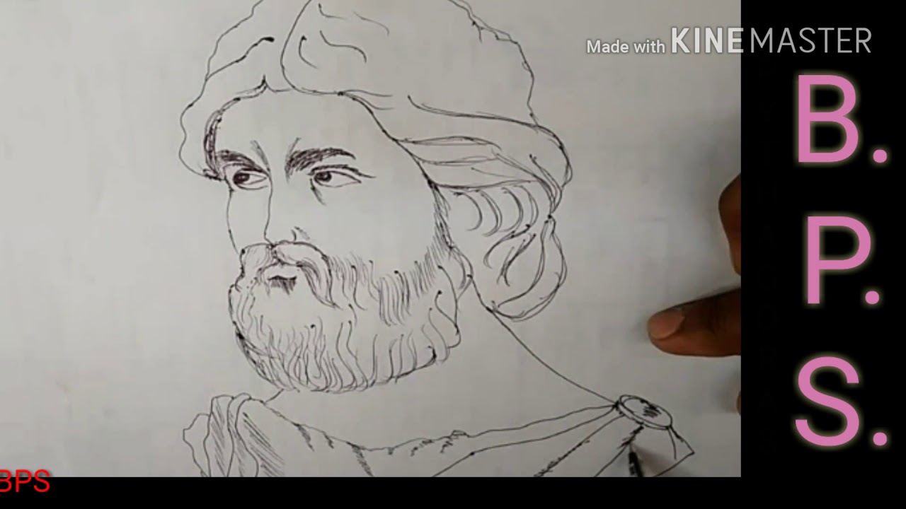 1280x720 How To Draw Pythagoras Drawing With Bps - Pythagoras Sketch