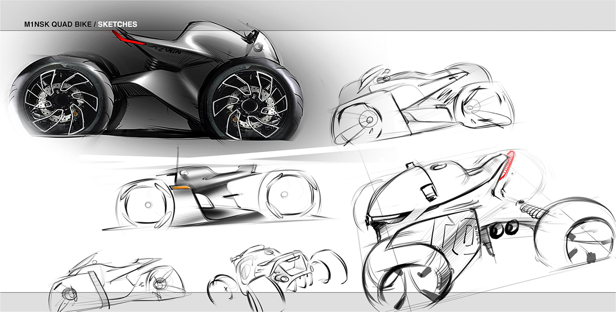 1200x608 M1nsk Quadbike On Behance - Quad Sketch
