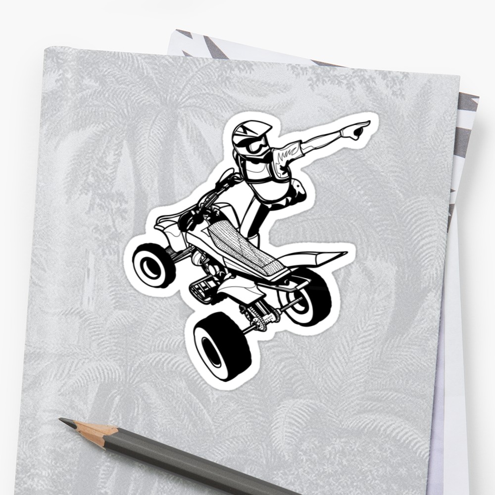 1000x1000 Quad Bike Sketch Stickers By Bastetamon Redbubble - Quad Sketch