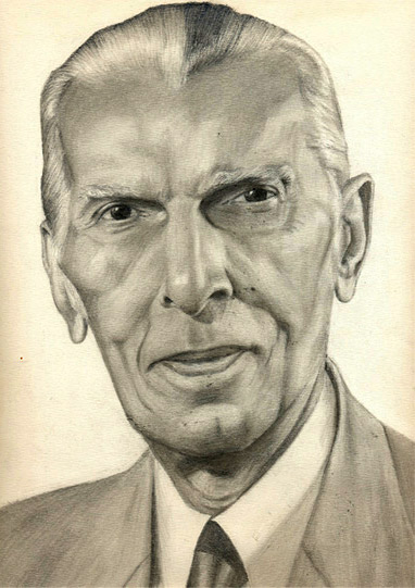 382x541 Ms Quaid E Azam Mohammad Ali Jinnah - Quaid E Azam Sketch