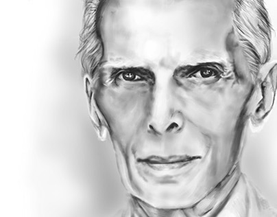 404x316 Mohammad Ali Jinnah (Quaid E Azam) On Behance - Quaid E Azam Sketch