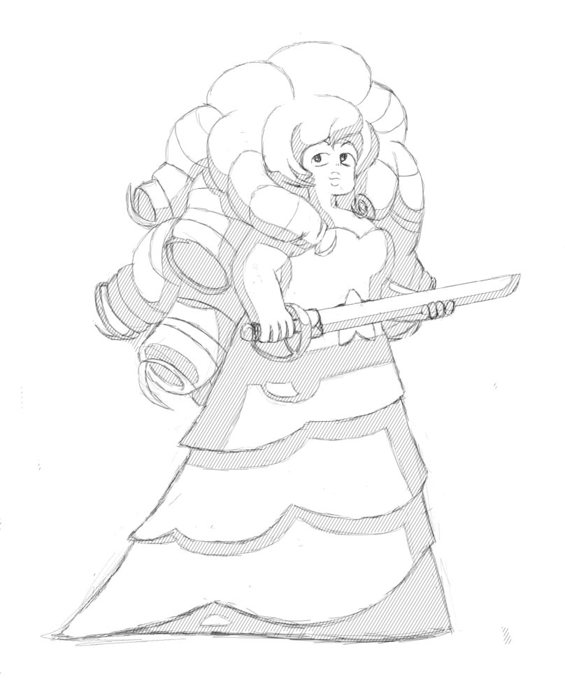 808x988 Rose Quartz Sketch By Thedeadhatter - Quartz Sketch