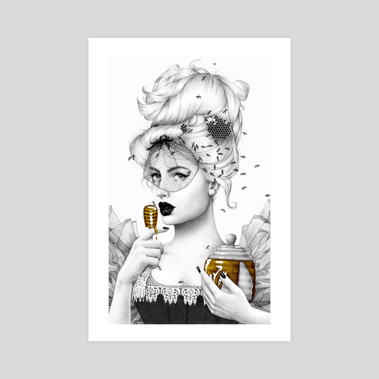 540x540 Queen Bee, An Art Print By Morgan Davidson - Queen Bee Sketch