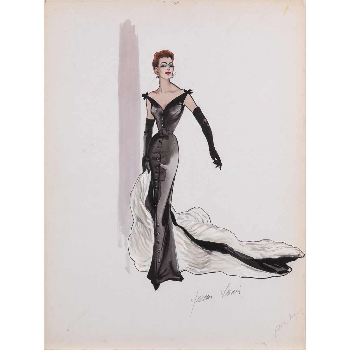 1200x1200 Jean Louis Costume Sketch Of Joan Crawford From Queen Bee - Queen Bee Sketch