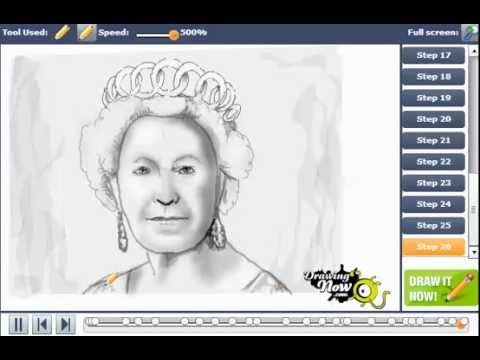 480x360 How To Draw Queen Elizabeth Ii - Queen Elizabeth Sketch