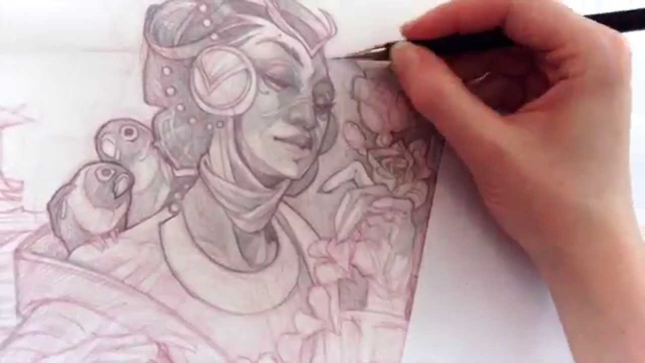 1280x720 Painting Process Queen Of Hearts (Part 1 Drawing) - Queen Of Hearts Sketch
