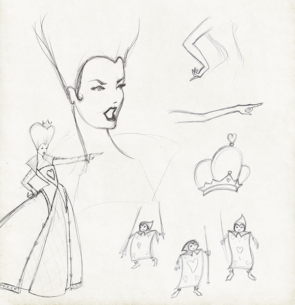 600x620 Queen Of Hearts And The Card Soldiers On Behance - Queen Of Hearts Sketch