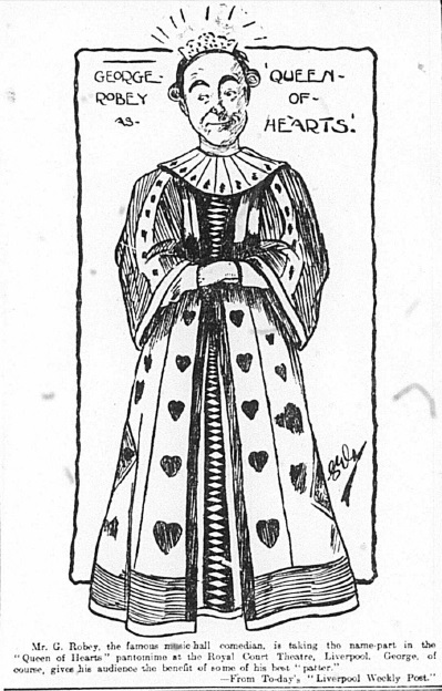 399x624 Sketch George Robey, Queen Of Hearts Play Up, Liverpool - Queen Of Hearts Sketch
