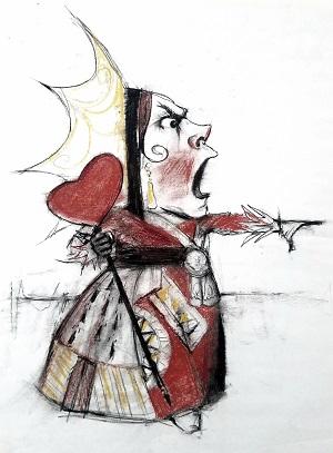 300x407 Queen Of Hearts Sketch - Queen Sketch