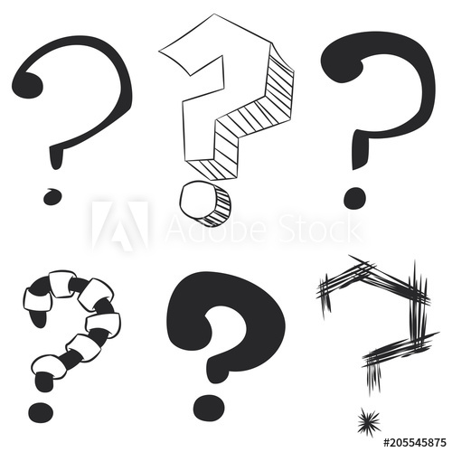 500x500 Question Mark Sketch Isolated On White Background. Hand Draw - Question Mark Sketch